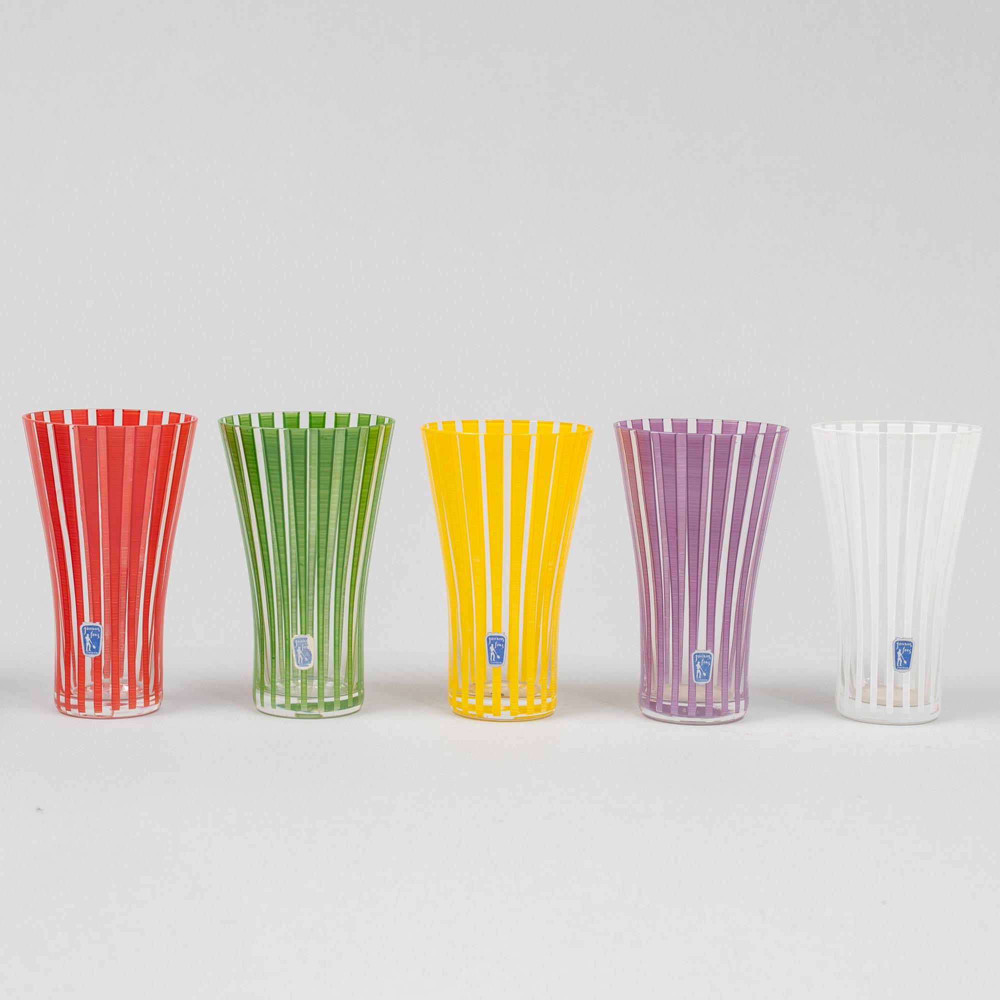 Bengt Orup, 45 pieces of a 'Strikt' glass service, Johansfors, Sweden, 1950's.