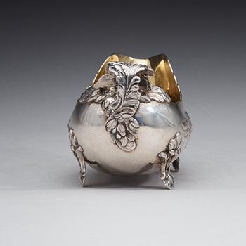 A Swedish 18th century parcel-gilt cream-jug, m arks of Anders Schotte, Uddevalla 1784.