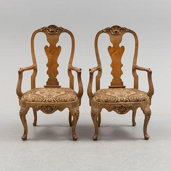 A pair of rococo style chairs.