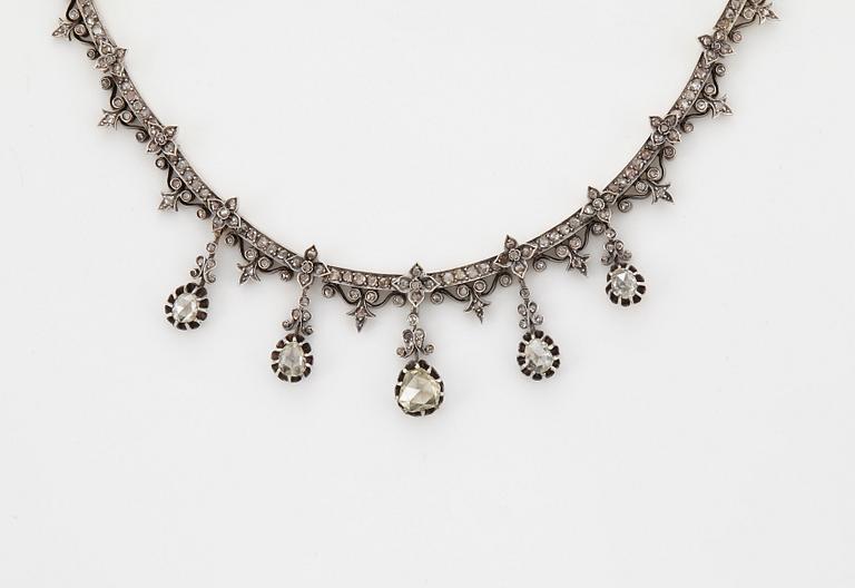 A 19th century diamond necklace.