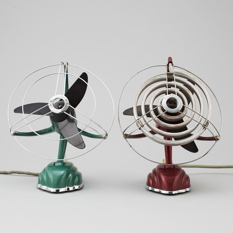 Two 'Libelle' table fans, from Schoeller &Co, mid 20th century.