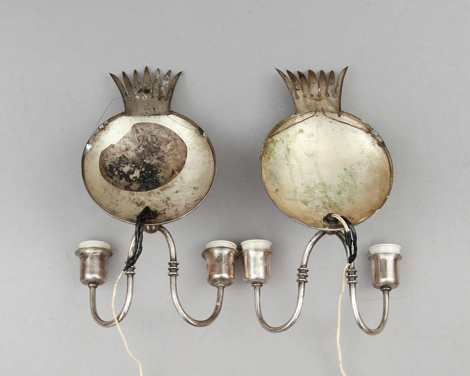 VÄGGLAMPOR, 1 par, CG Hallberg, 1900-talets första hälft.