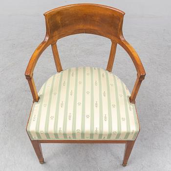 A Swedish Empire armchair, first half of the 19th century.