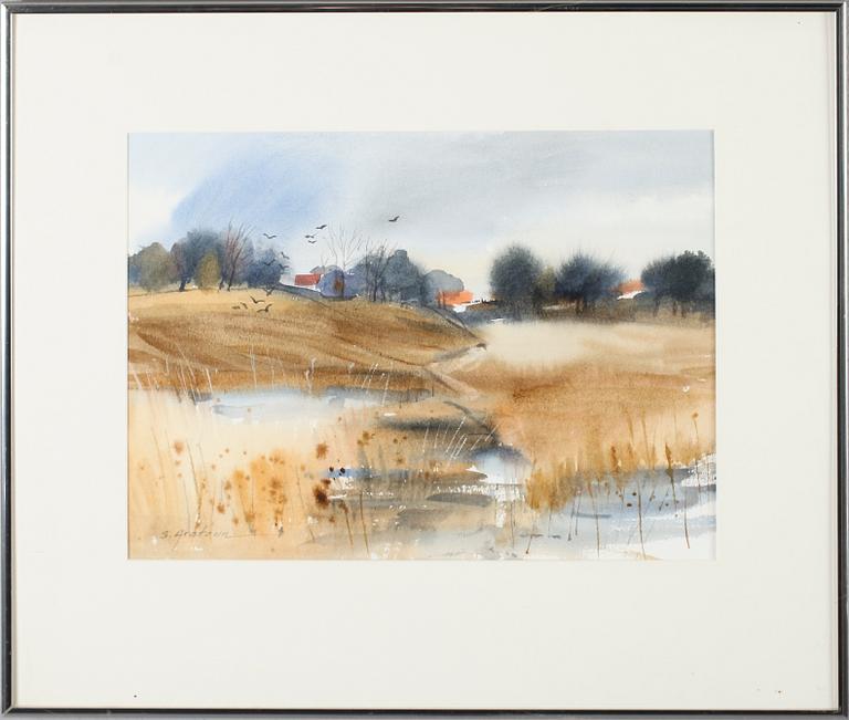 SARO ARATOUN, akvarell, signerad.