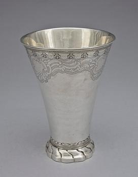 BÄGARE, silver, rokoko, Johan Steinfort, Stockholm, 1778. Vikt ca 421g.