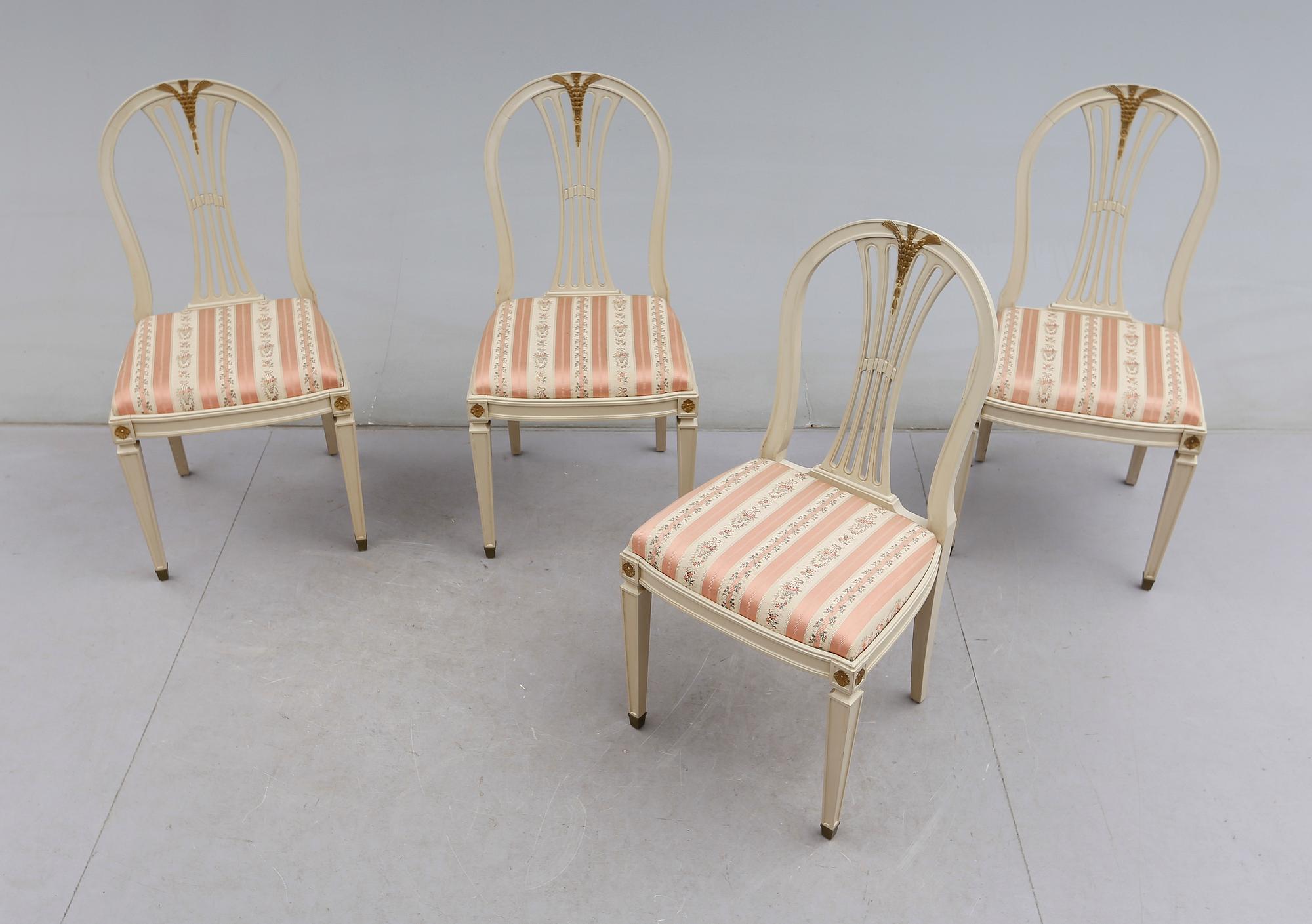 STOLAR, 4 st, gustaviansk stil, 1900-talets andra hälft.