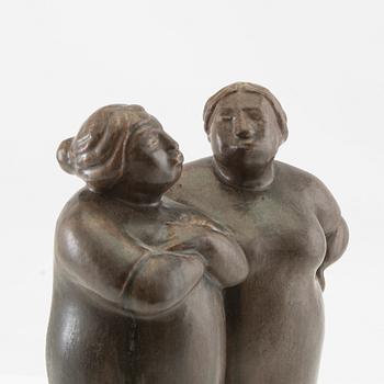 Åke Holm, sculpture, "Gossiping Women" 1940s/50s signed.