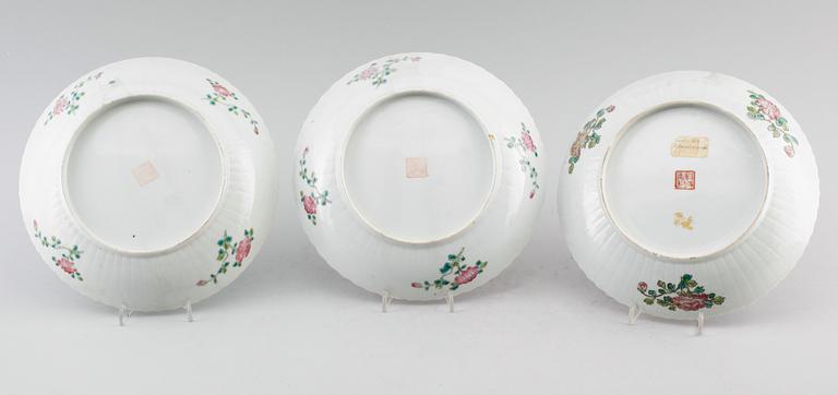FAT, 3 st (2+1), porslin, Kina, omkring år 1900.
