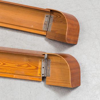 Two cornices veneered with teak, 1950s.