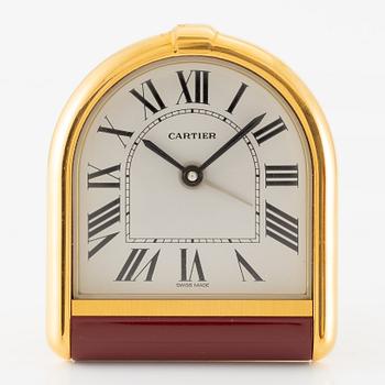 Cartier, Table clock/alarm clock, 75 x 87 mm.