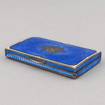 An early 19th century  silver and guilloche enamel box.