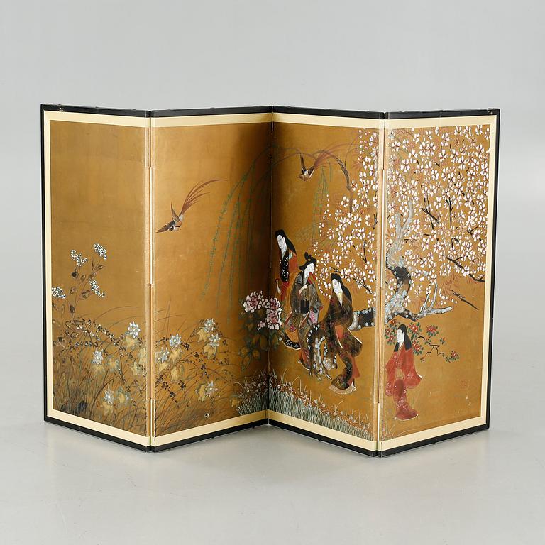 A Japanese folding screen, 20th century.