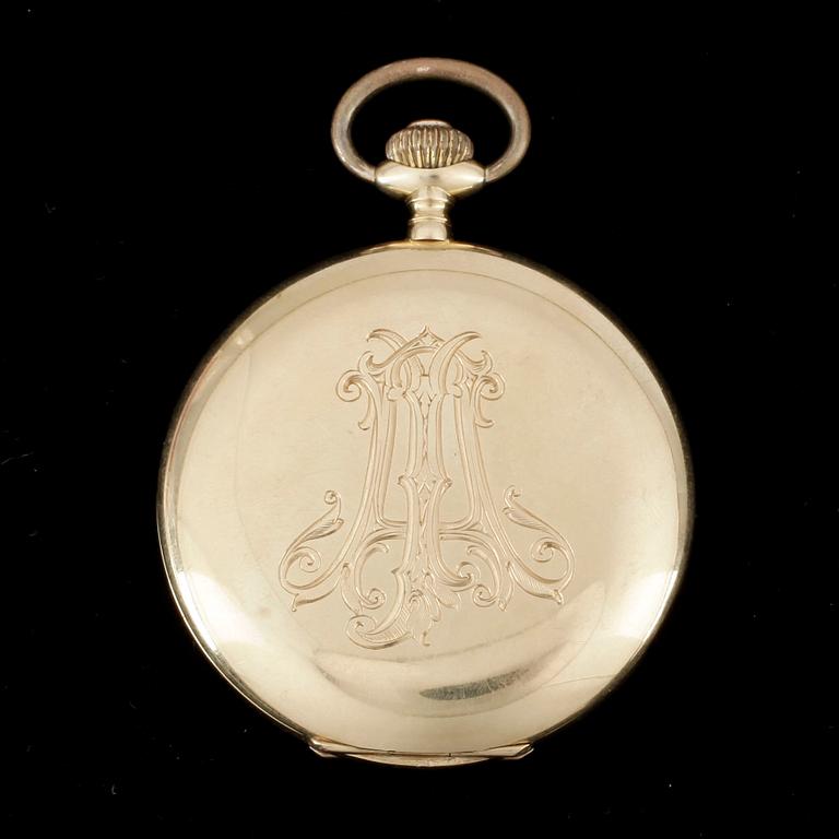 FICKUR, savonettur, 18k guld, 1900-talets början. Vikt ca 90 gram.
