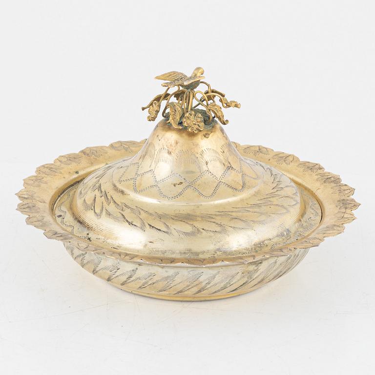 Konfektskål, förgyllt silver 800, Turkiet, 1900-talets första hälft.