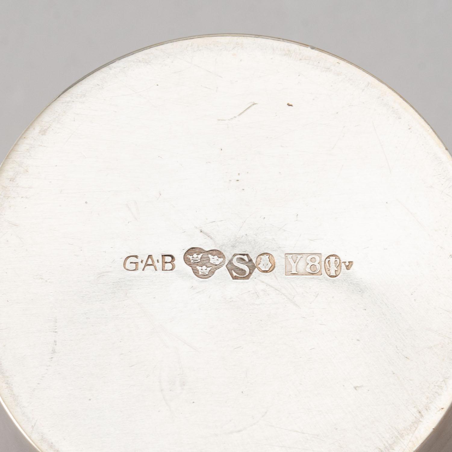 Bägare, 4 st, silver, Stockholm, bl a Atelier Borgila 1952.
