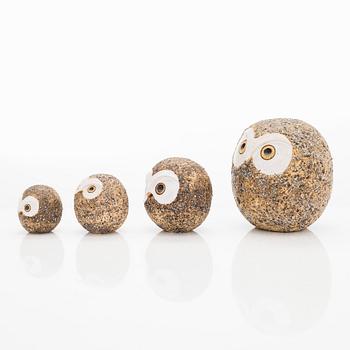 Kaarina Aho, a four piece set of stoneware figurines, signed Aho, Made In Finland.