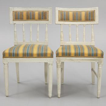 Chairs, 4 similar, Gustavian style, 19th century.