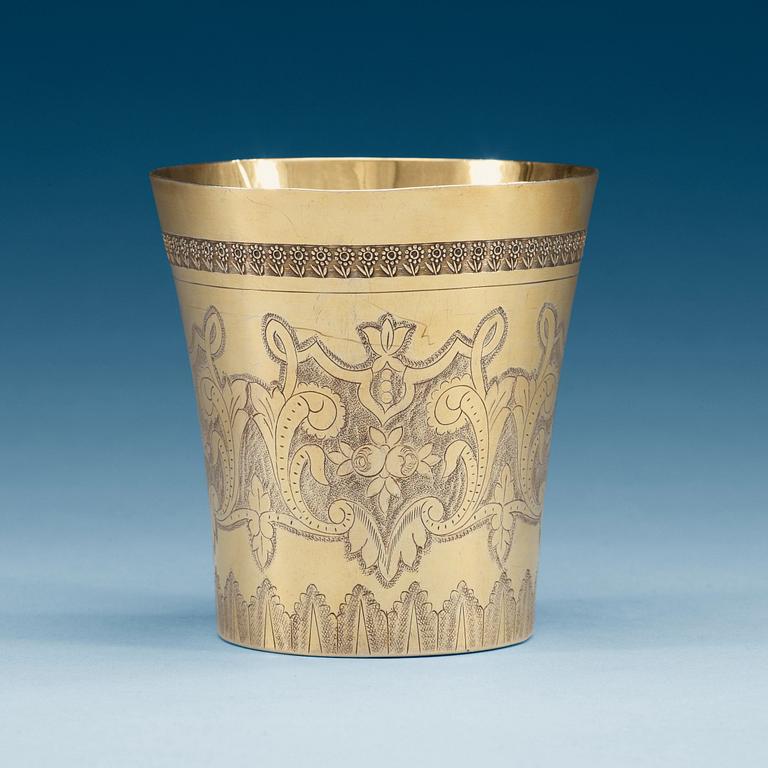 A Turkish silver-gilt beaker, c. 1900.