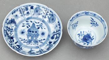 KOPP MED FAT, 6 st, porslin, Kina, 1700/1800-tal.