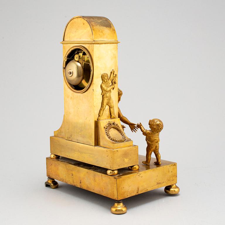 An Empire mantel clock by P H Beurling, master in Stockholm 1783.