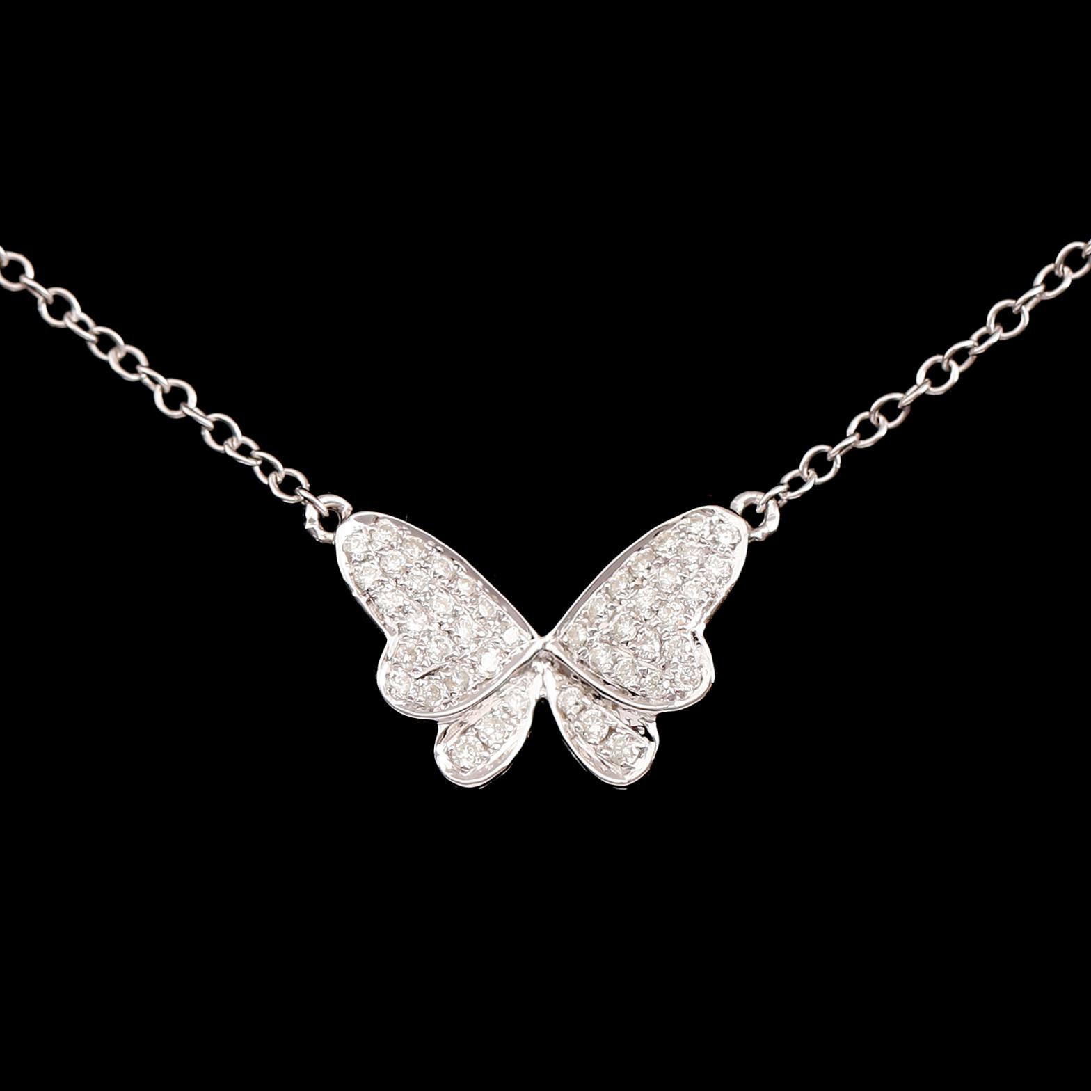 COLLIER, 18 k vitguld, briljantslipade diamanter tot 0.20 ct.