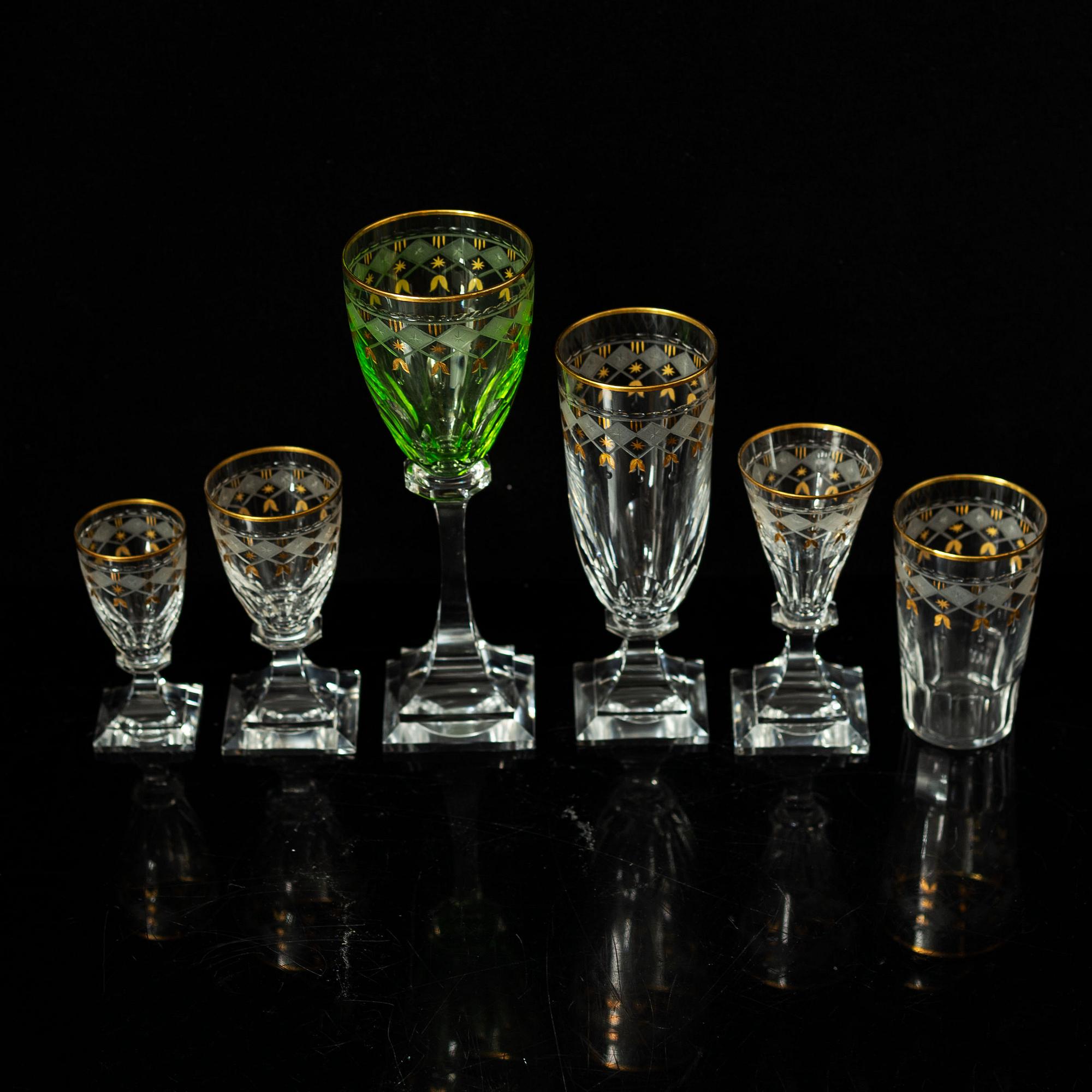 A part 'Odelberg Junior' glass service, Kosta Boda (49 pieces).