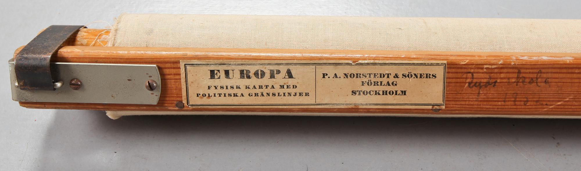 SKOLKARTA, P.A Norstedt & Söners Förlag, omkring 1900-talets mitt.
