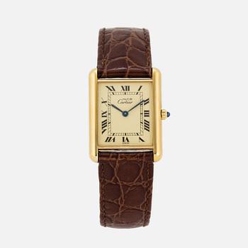 must de CARTIER, Tank, wristwatch, 23,5 x 23 (30,5) mm.