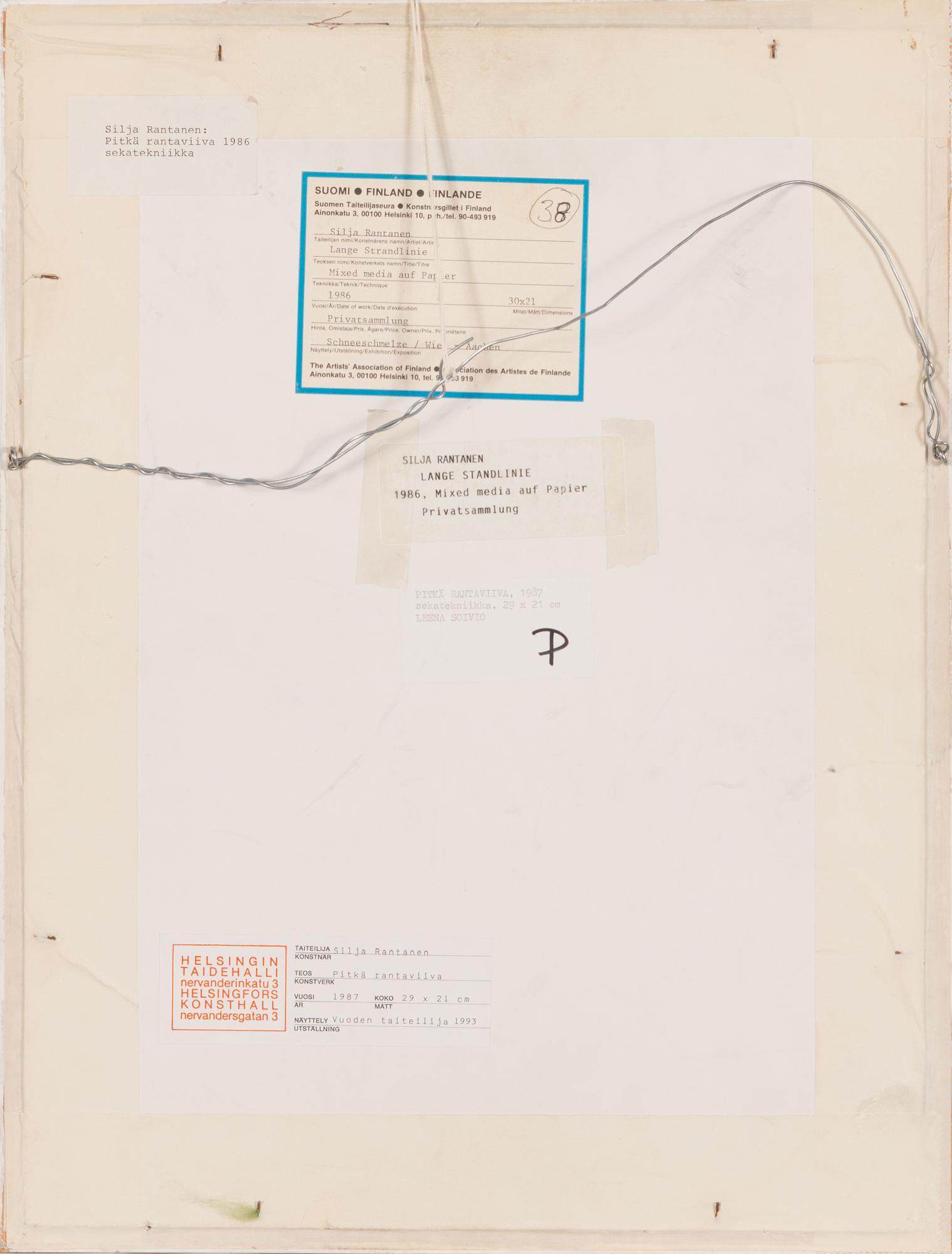 Silja Rantanen, mixed media on paper, signed and dated -86.