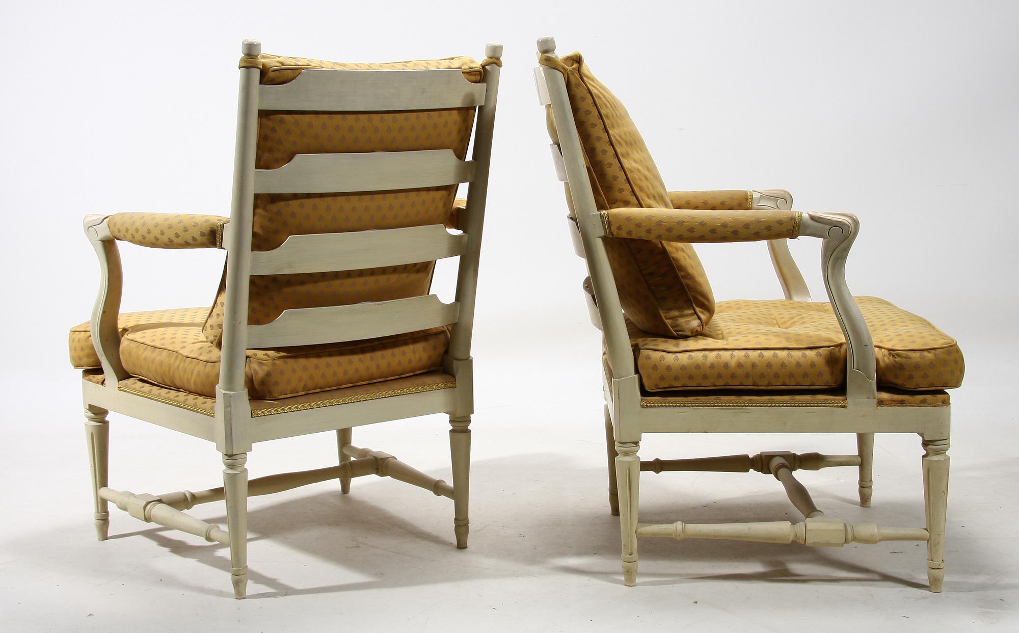 FÅTÖLJER ett par, Gripsholmsmodellen, 1900-tal.