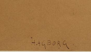 AUGUST HAGBORG, tusch, sign o dat 1880.