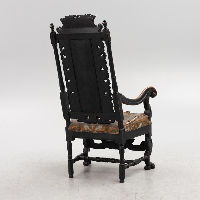 A Swedish Baroque armchair, circa 1700.