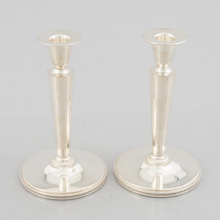 Eric Råström, candlesticks, a pair, silver, CG Råström, Stockholm 1969.