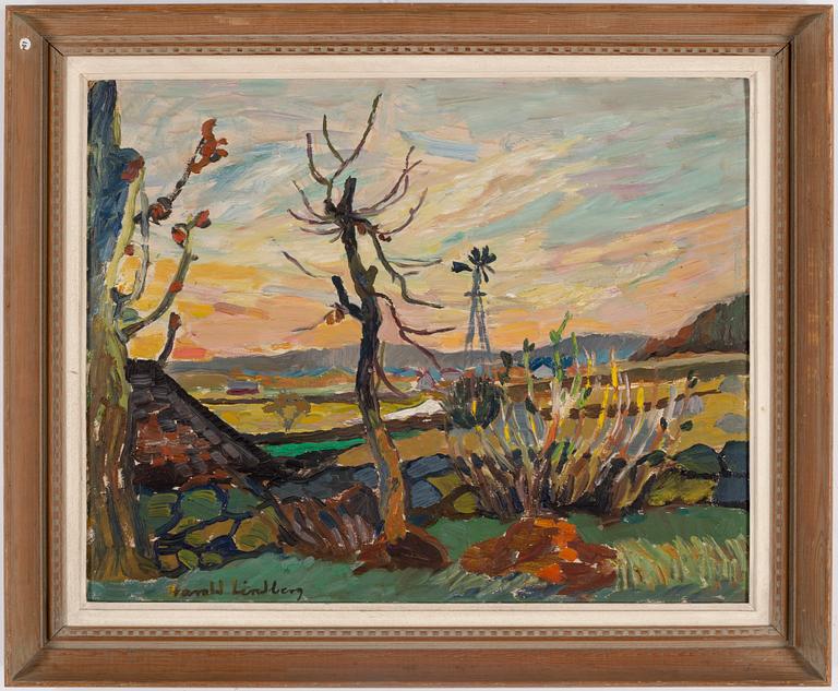 HARALD LINDBERG, oil on panel, signed.