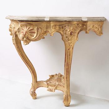 A Swedish Rococo mid 18th century console table.