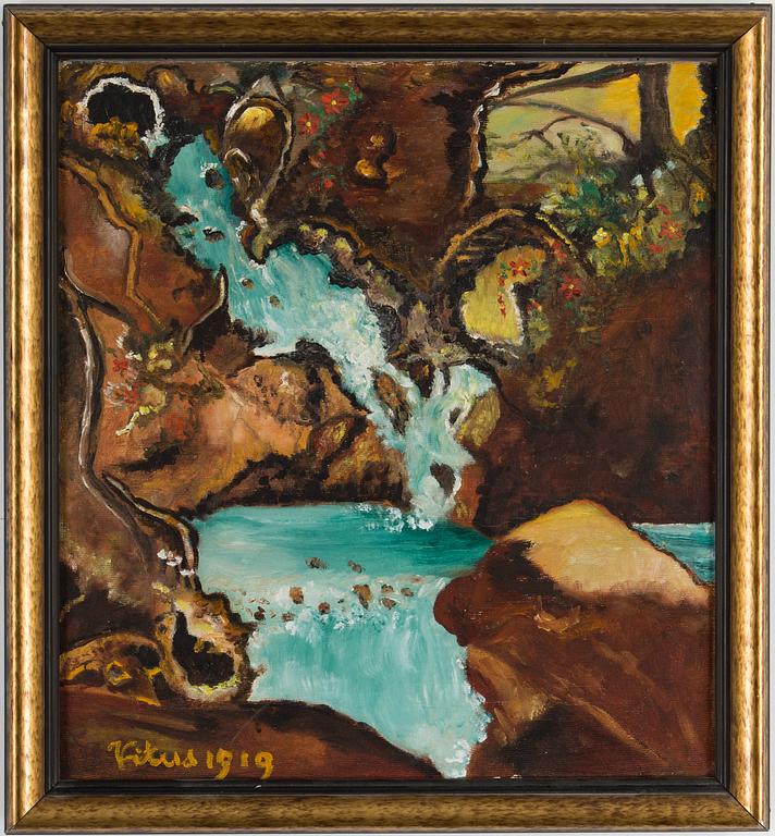 LUCIE LAGERBIELKE, olja på duk, signerad Vitus, daterad 1919.