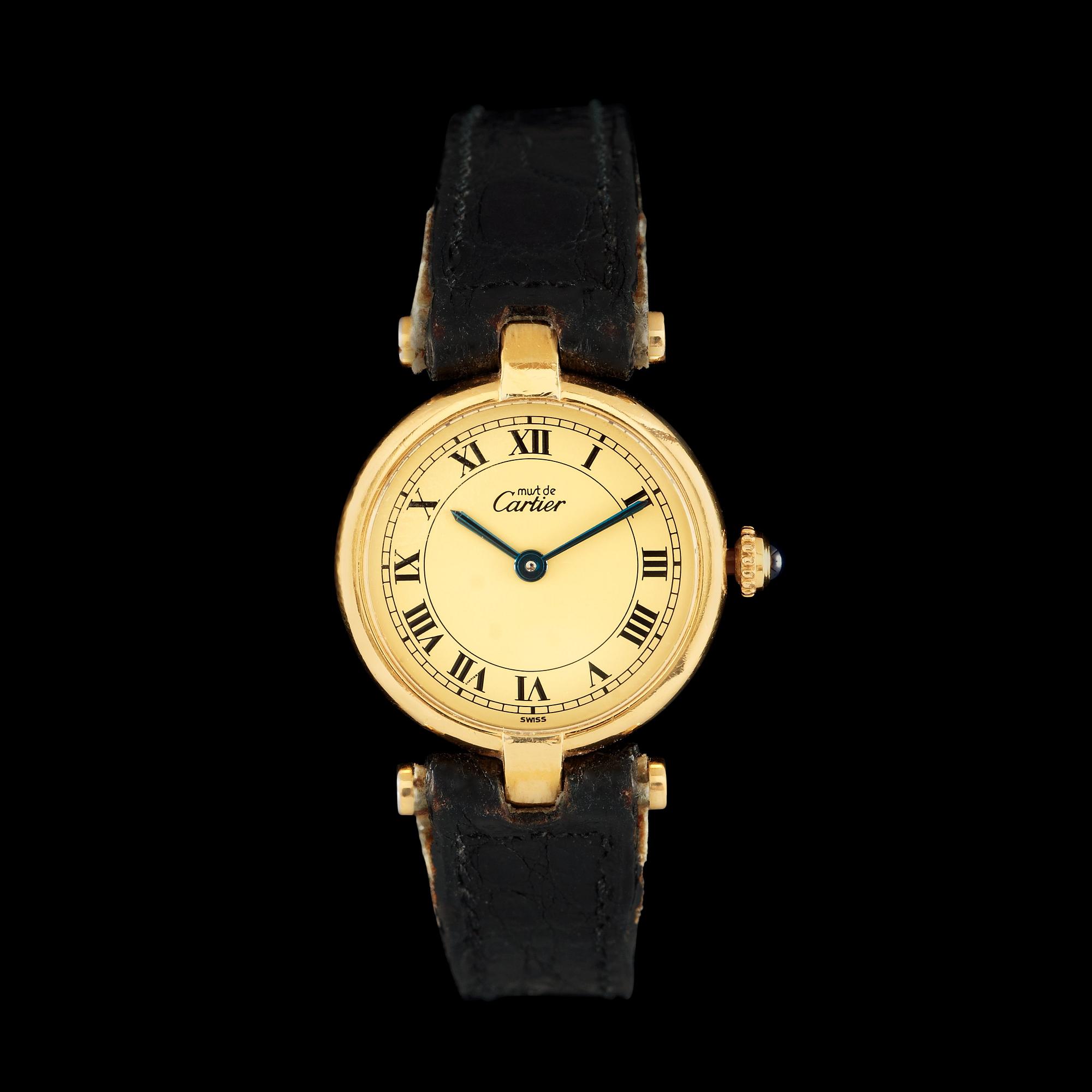 Cartier Must de Cartier. Gold plated silver. Case no. Ref 00200500. 1851. 24mm. Bukowskis