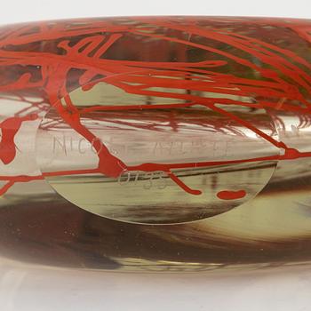 Nicole Ayliffe, vase/sculpture "Optical Drawing", Chilli red, own studio, Adelaide, Australia, 21st century.