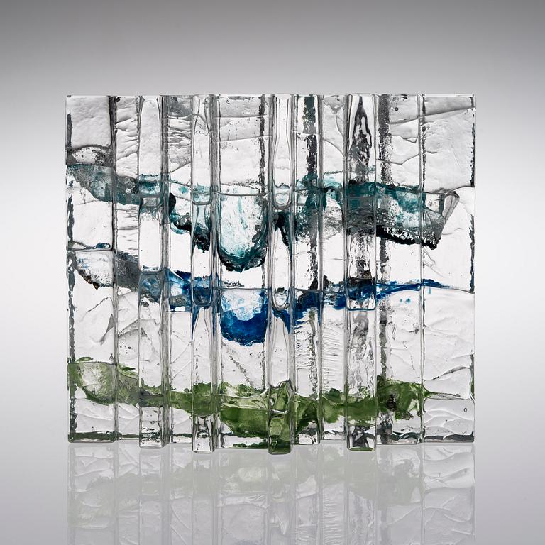 HELENA TYNELL, GLASS SCULPTURE. Forest. Signed Helena Tynell Riihimäen Lasi. Late 1900s.