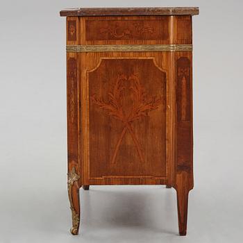 A Gustavian rosewood parquetry and ormolu-mounted commode by J. Hulsten (master in Stockholm 1773-94).