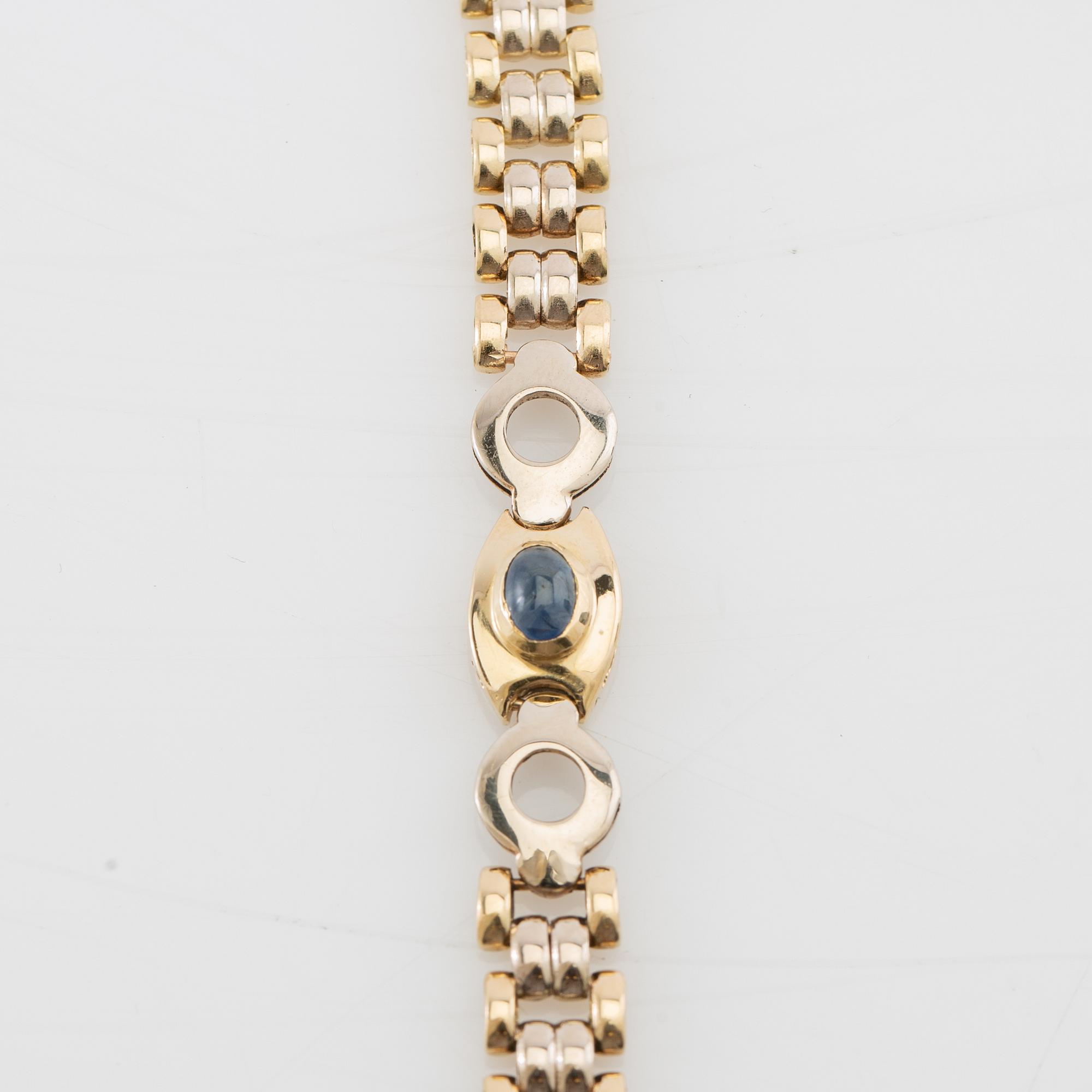 Necklace 18K two-tone gold with cabochon-cut sapphires, Cuccarolo Costante, Vicenza Italy.
