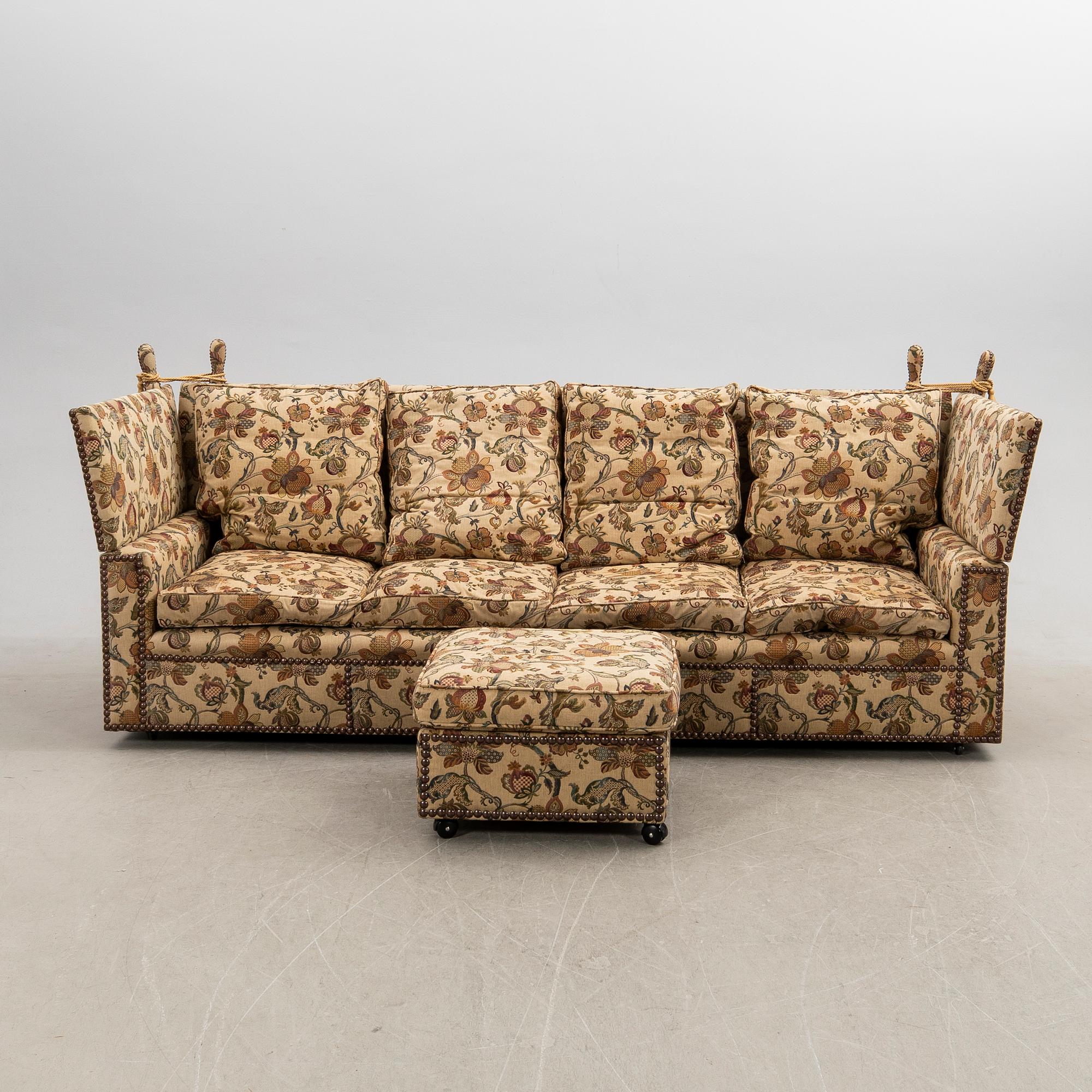 Sofa with stool, England, second half of the 20th century.