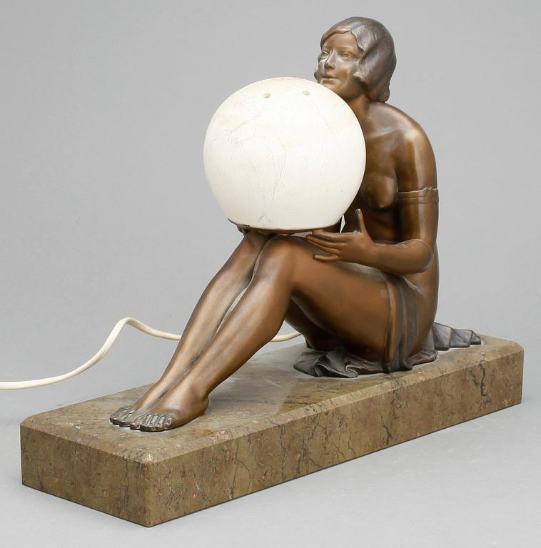 BORDSLAMPA, art decó, 1900-talets första hälft.