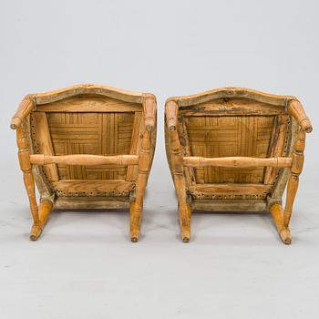 Six late 18th century gustavian chairs, so called medallion model.