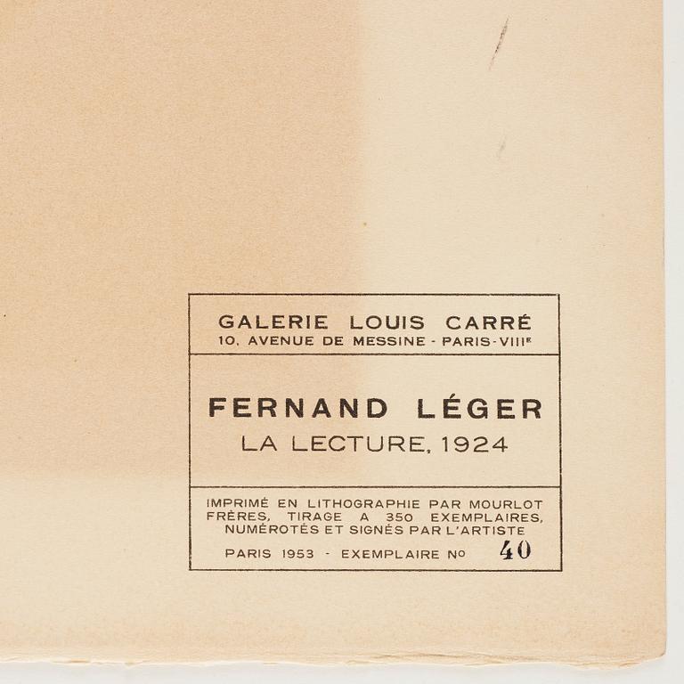 Fernand Léger Efter, "La Lecture".