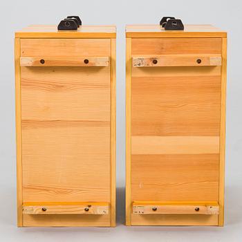 Olle Pira and Kurt Häfeli, a pair of 1970s drawers/bedside tables for Laukaan Puu.