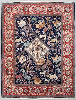 MATTA, old, Isfahan/Keshan, figural, ca 260 X 200 cm.