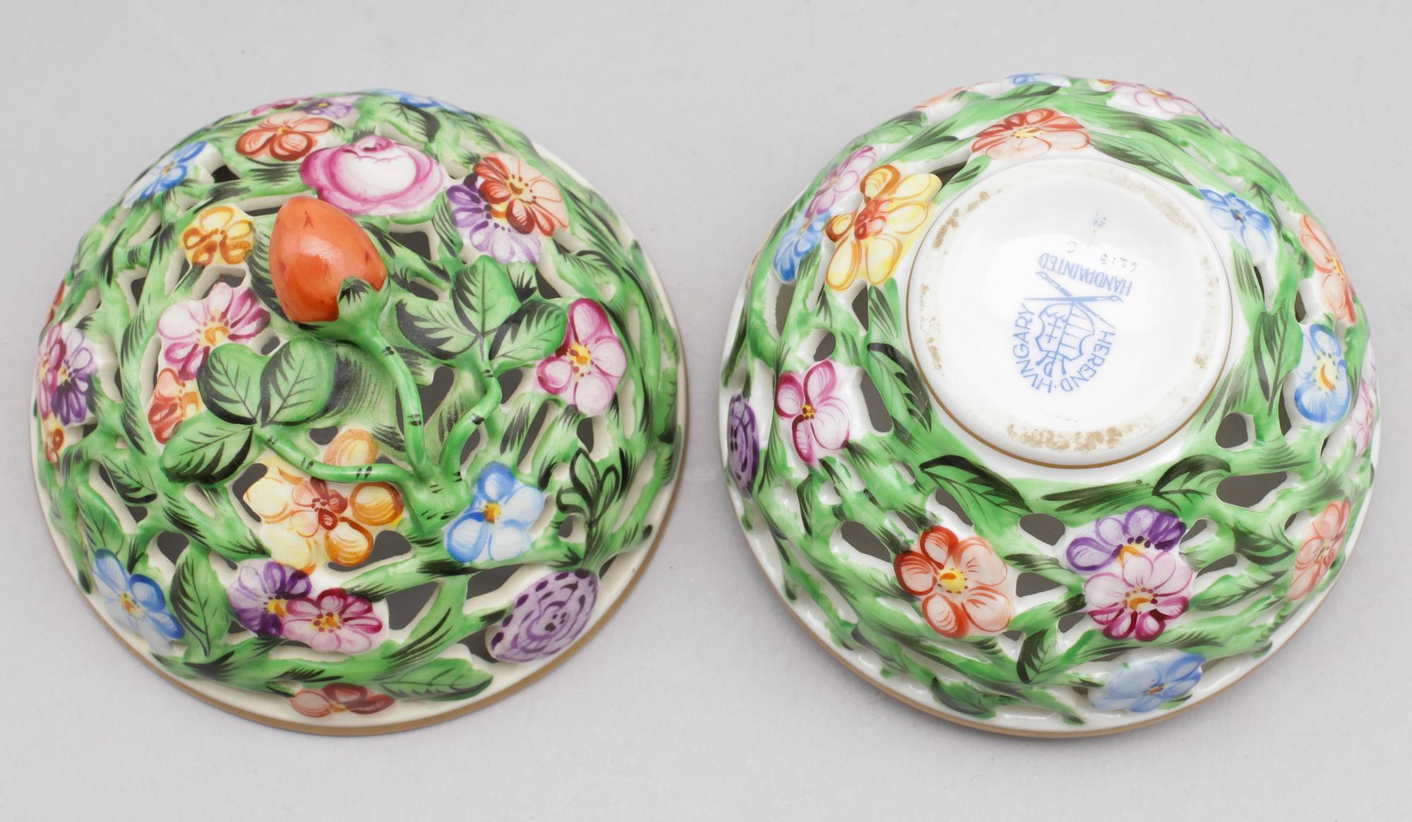 BONBONJÄR, porslin, Herend, Ungern, 1900-tal.