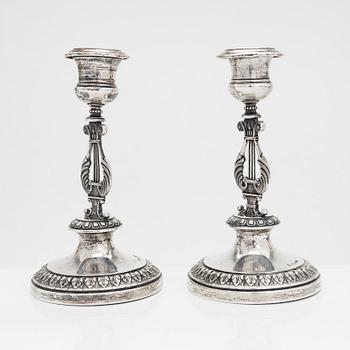 Frans Viktor Syrenius, a pair of silver candlesticks, Turku 1898.