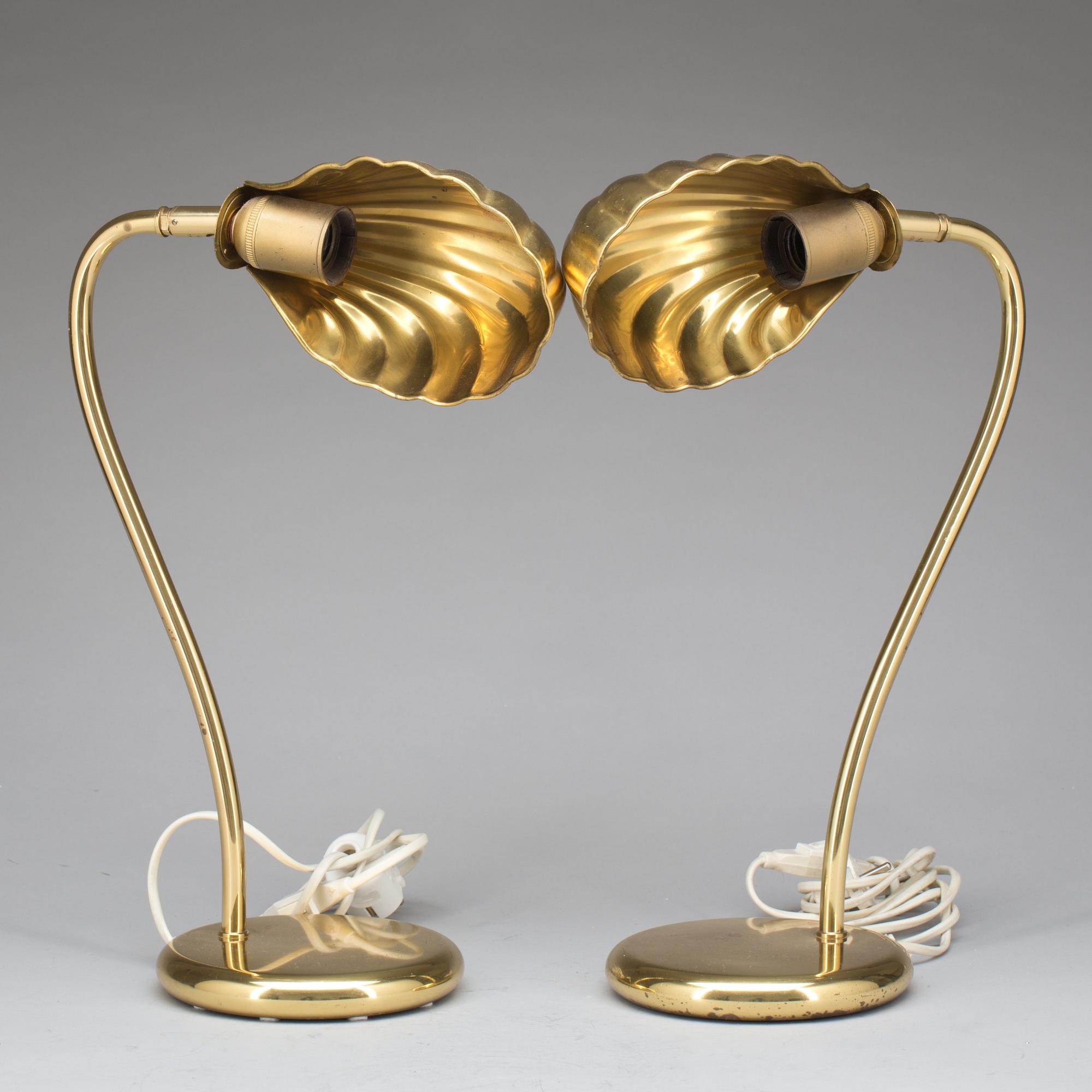 BORDSLAMPOR, ett par, Texa, etikettmärkta.